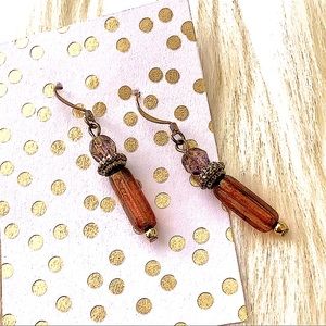 Bronze Blown Glass Dangly Earrings!!!